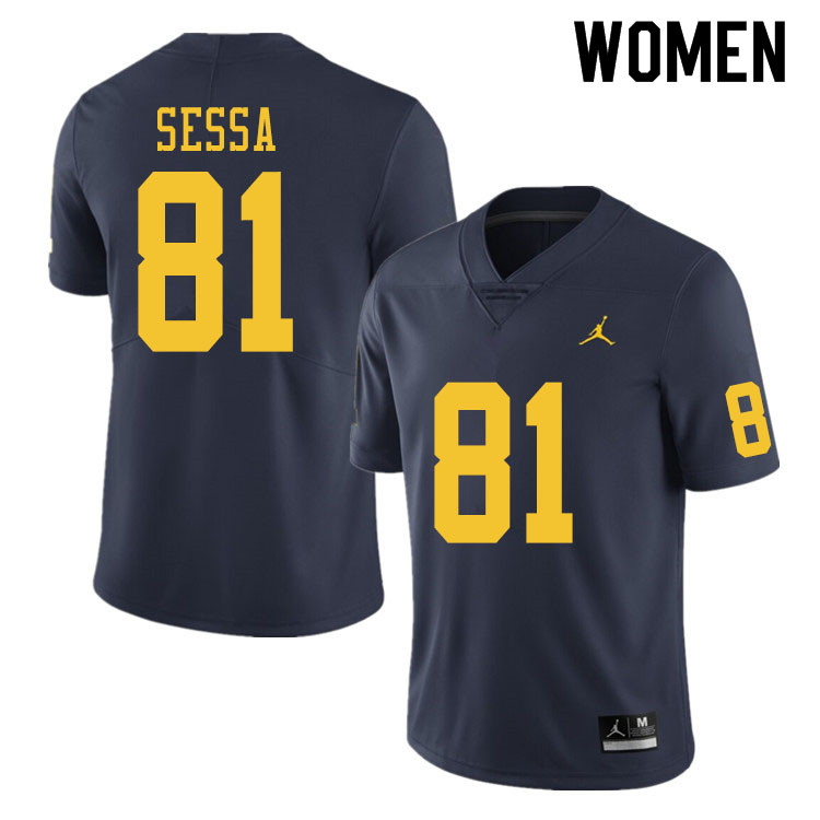 Women #81 Will Sessa Michigan Wolverines College Football Jerseys Sale-Navy